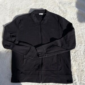 Calvin Klein Zip-Up Hoodie – Measures Like XL | Black | Minimalist Core |